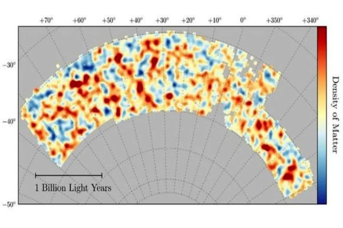 بزرگترین نقشه پراکندگی ماده تاریک در عالم هستی