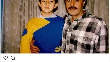 عکسی دیده نشده از خسرو شکیبایی و پسرش