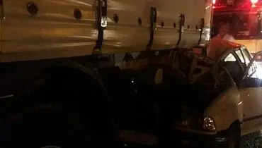 له شدن پراید در بزرگراه آزادگان