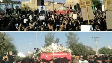 تابوت شهیدحججی بر دستان مردم