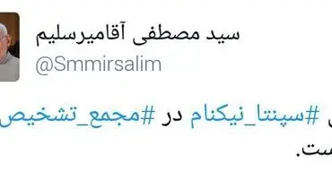 نظر میرسلیم درباره حل مشکل سپنتا نیکنام
