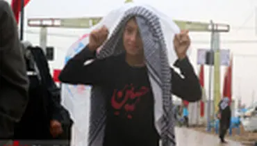 بارش باران در جاده نجف - کربلا