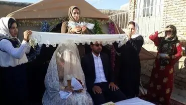 مراسم عقد در مناطق زلزله‌زده+عکس