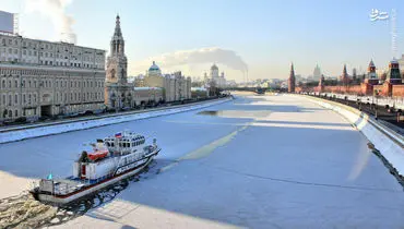 رودخانه یخ بسته در مسکو+عکس
