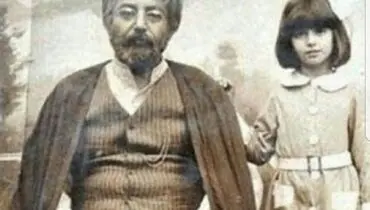 عکس کودکی لیلا حاتمی در کنار جمشید مشایخی