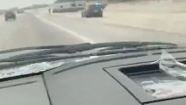 چرخش۳۶۰ درجه ای خودرو وسط اتوبان
