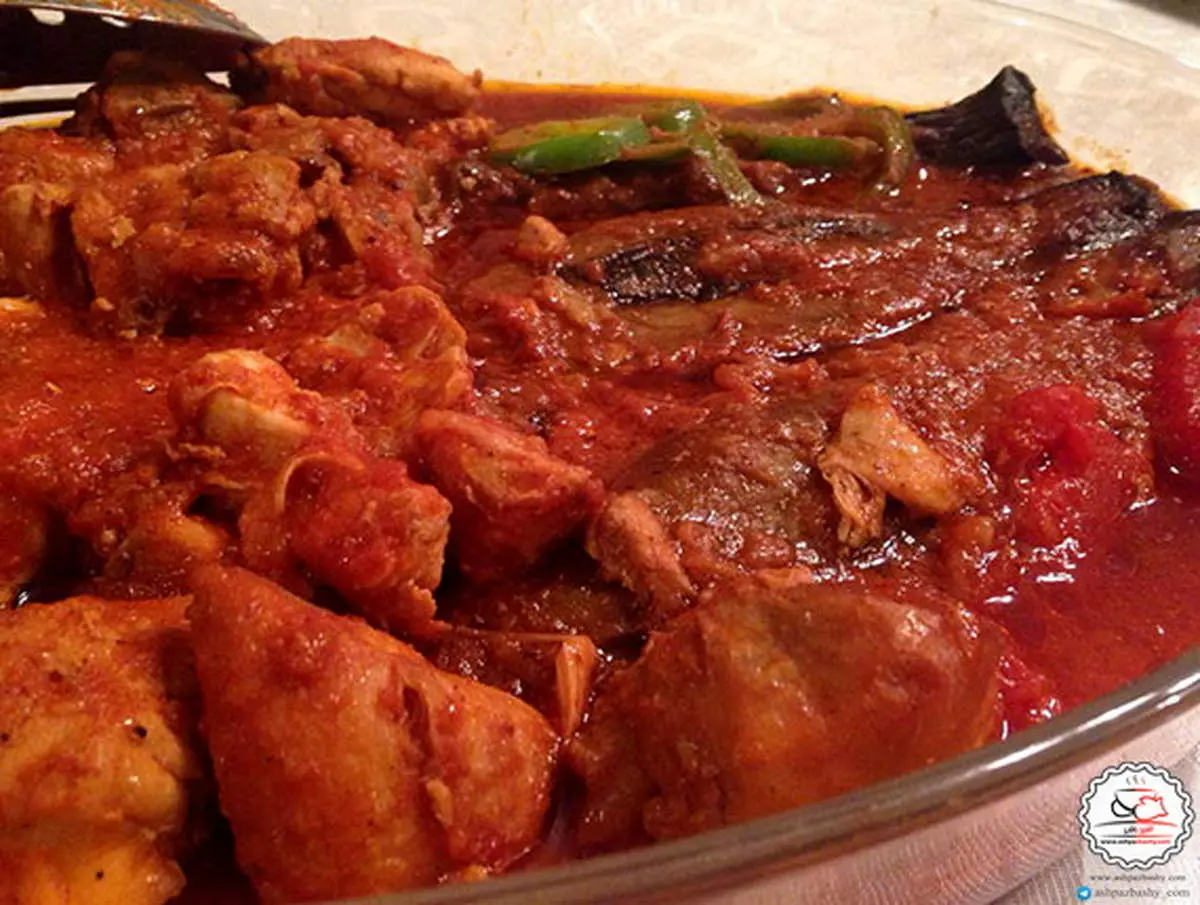 طرز تهیه خورش بادمجان با مرغ