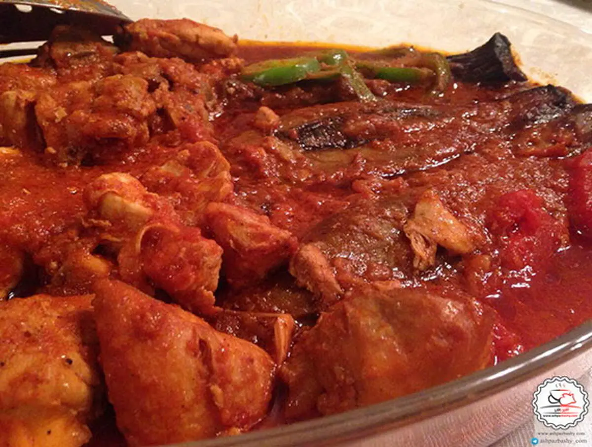 طرز تهیه خورش بادمجان با مرغ