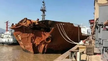 کشتی چینی که با نفتکش سانچی تصادف کرد +عکس