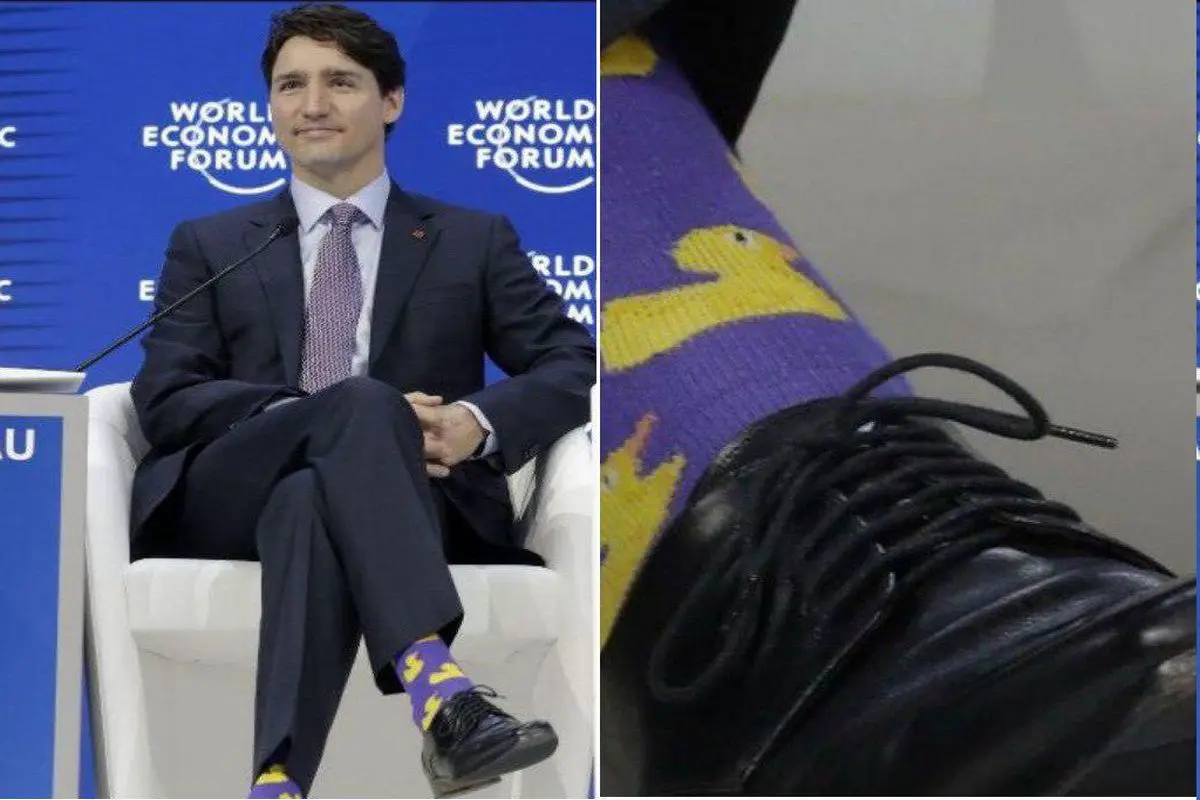 جوراب‌های نخست‌وزیر کانادا در اجلاس داووس +عکس