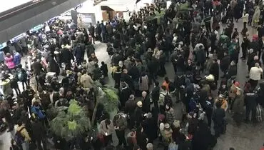 ازدحام شدید مسافر در راه‌آهن تهران