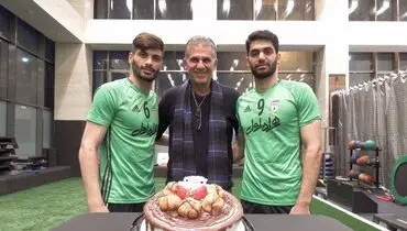 جشن تولد ۲بازیکن در حضور کی‌روش