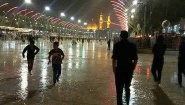 بارش باران در کربلای معلی +عکس