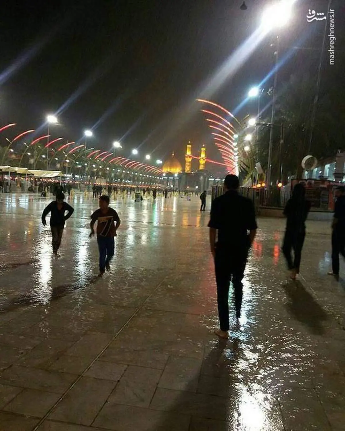 بارش باران در کربلای معلی +عکس