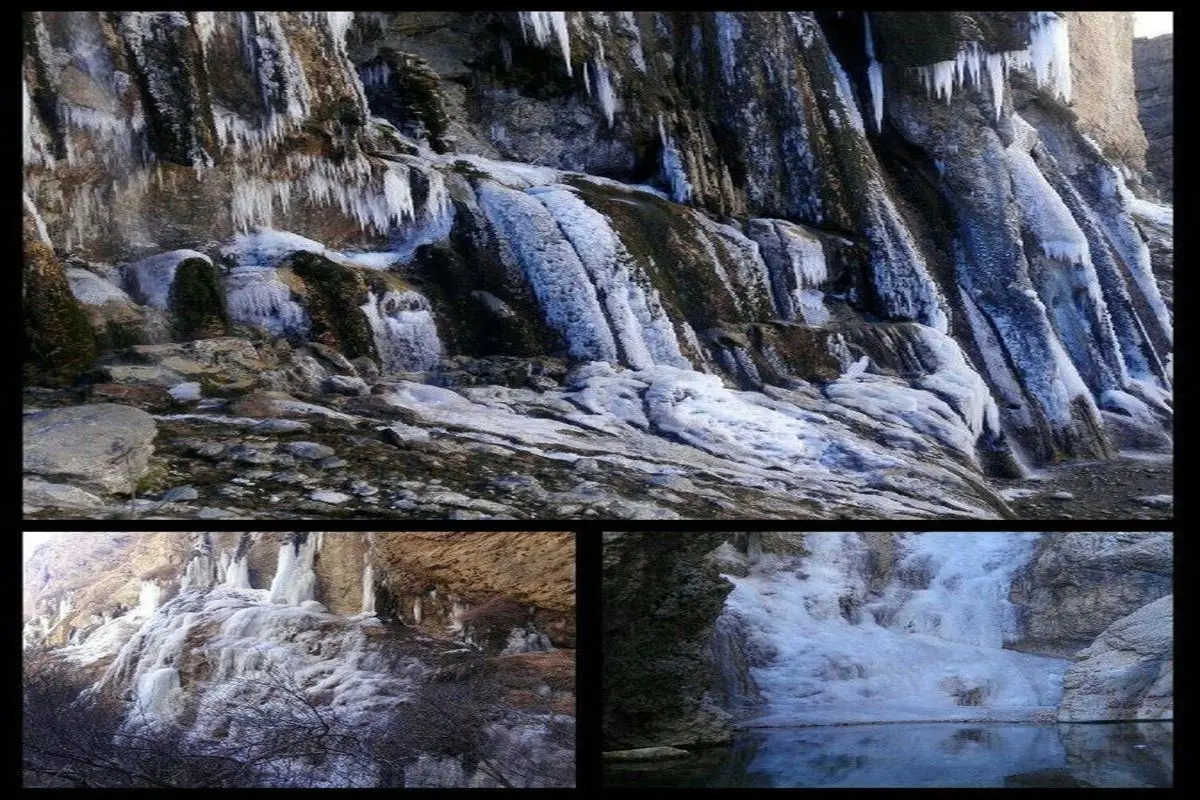 زیباترین آبشار خاورمیانه یخ زد+عکس