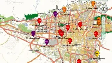 سه منطقه تهران در وضعیت بنفش قرار گرفت