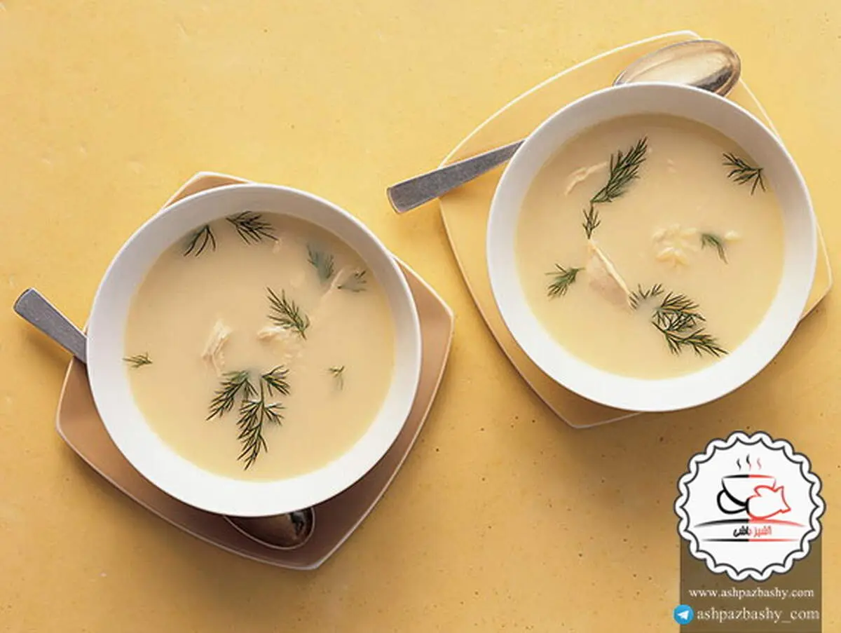 سوپ یونانی مرغ و لیمو غذایی مقوی