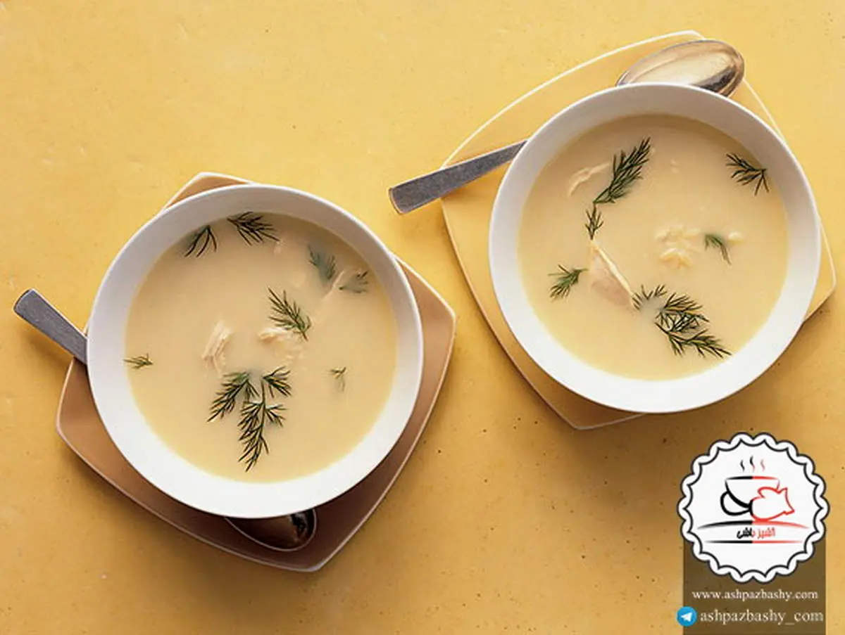 سوپ یونانی مرغ و لیمو غذایی مقوی