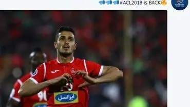 ستاره پرسپولیس در صفحه اصلی توئیتر AFC