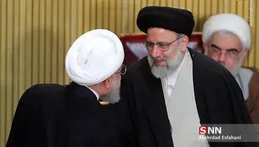 خوش‌وبش رئیسی و روحانی +عکس