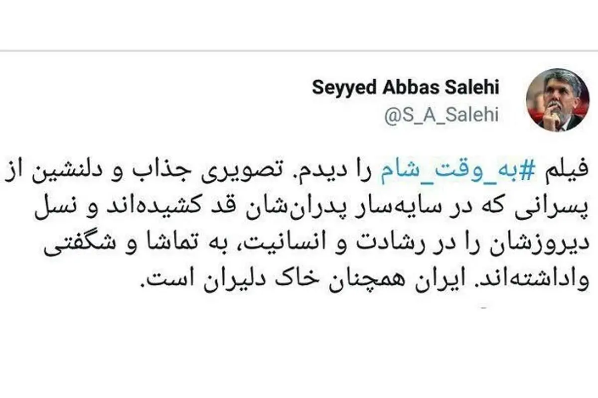صالحی:«به وقت شام» دارای تصاویر جذاب است