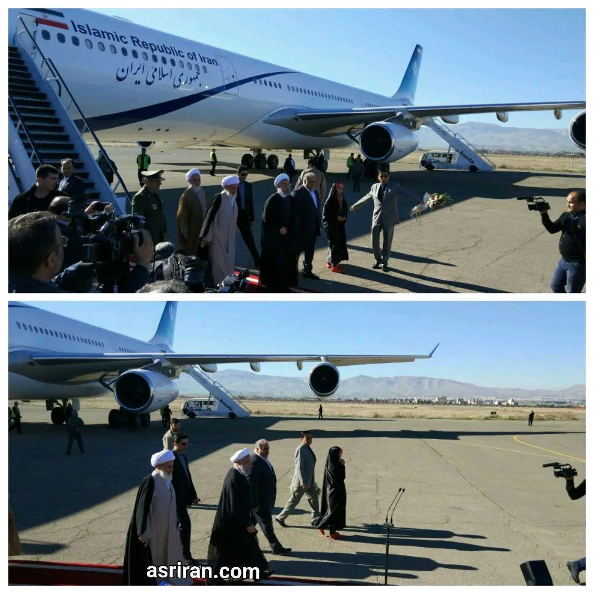 روحانی وارد کرمانشاه شد