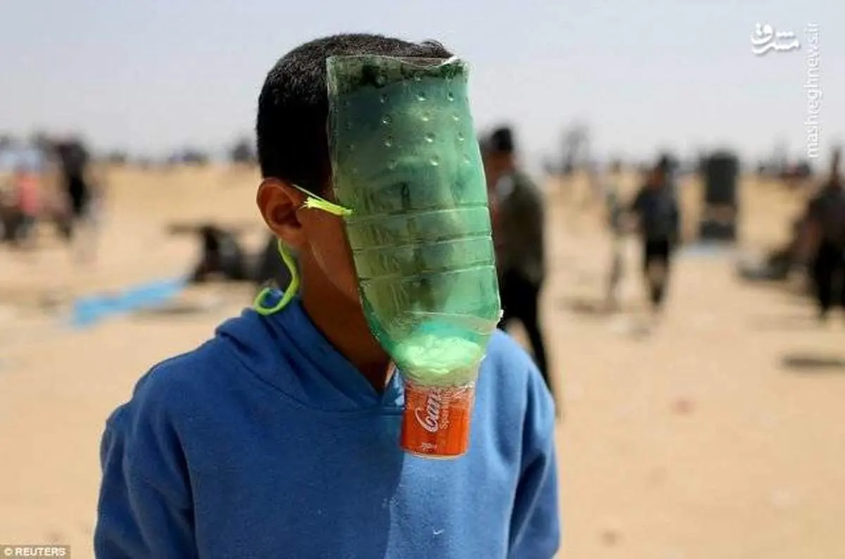 ماسک عجیب نوجوان فلسطینی +عکس