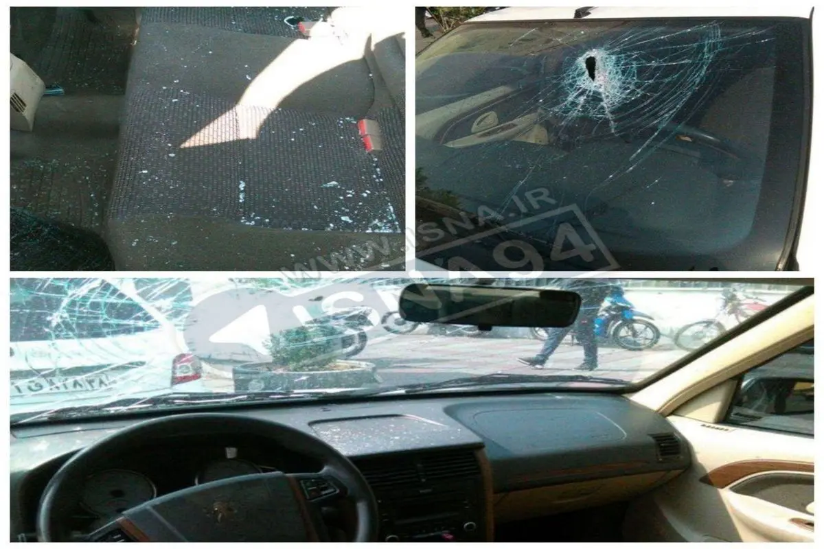 خودرو نماینده‌ای که مورد حمله قرار گرفت +عکس