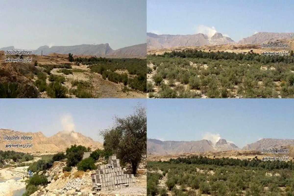 بلند شدن دودسفید از کوه نمک جاشک +عکس