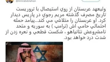 بن سلمان در پاریس با مریم رجوی دیدار کرد
