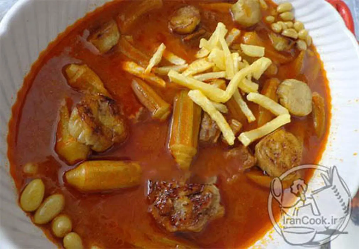 طرز تهیه خورش بامیه بادمجان