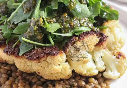 طرز تهیه لذیذترین استیک گل کلم با سس دست ساز + فیلم/ دستور پخت استیک گل کلم، یک عصرانه خوشمزه و سالم