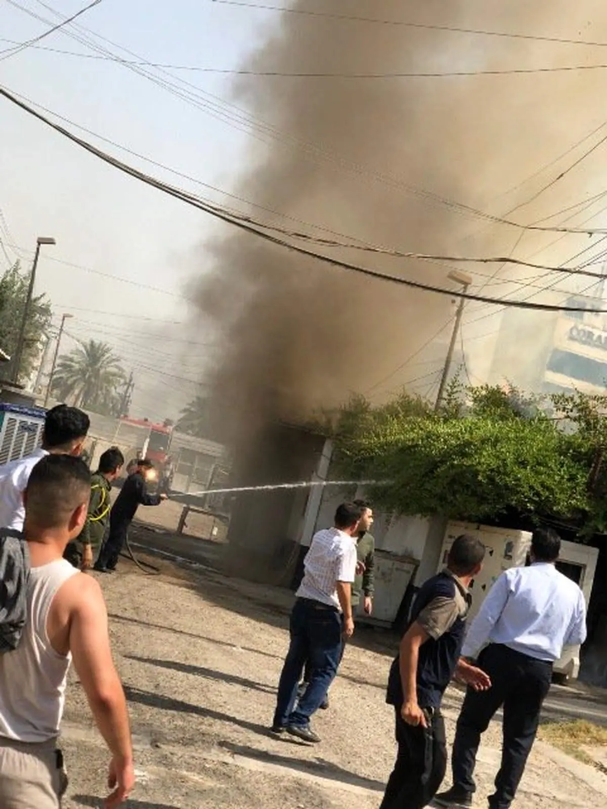 آتش سوزی سفارت افغانستان در بغداد
