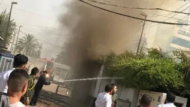 آتش سوزی سفارت افغانستان در بغداد