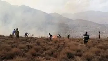 مهار آتش‌سوزی مراتع در شهرستان جم