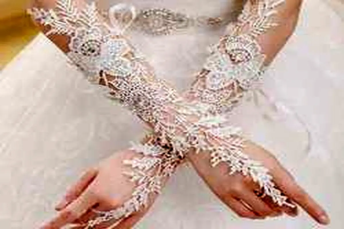 مدل دستکش گیپوری لباس عروس
