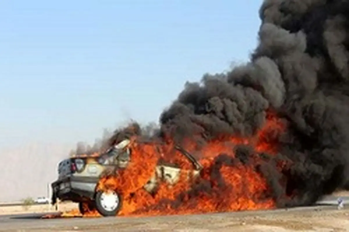 آتش گرفتن دو خودرو در خوزستان جان ۳ نفر را گرفت