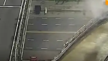 سقوط وحشتناک خودرو از پل طبقاتی