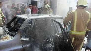 ۳ خودرو در شهرری همزمان در آتش سوختند +تصاویر