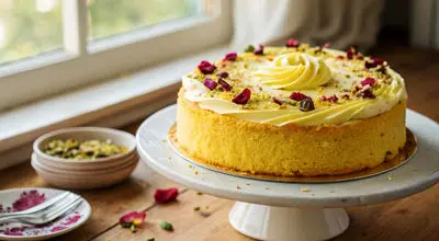 طرز تهیه کیک زعفرانی با ماست در خانه + ترفندها