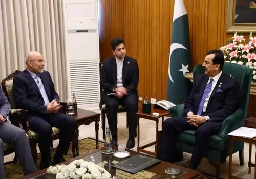 قالیباف در دیدار با رئیس سنای پاکستان: نسخه اردو کتاب «رفراندوم فلسطین» اهدا شد