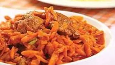 طرز تهیه خورش هویج و پسته با گوشت شترمرغ