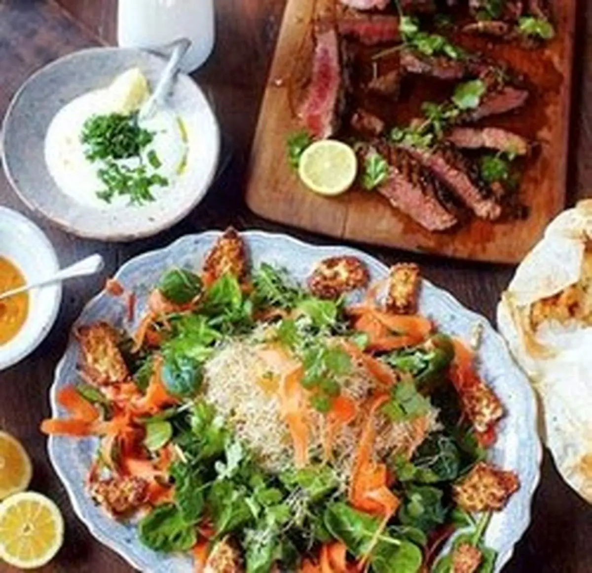 طرز تهیه استیک هندی با سالاد پنیر