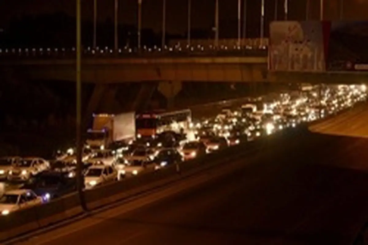 ترافیک سنگین در آزادراه کرج محدوده پل حصارک