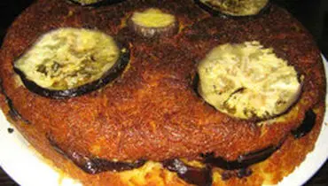 دستور پخت ته چین قارچ و بادمجان
