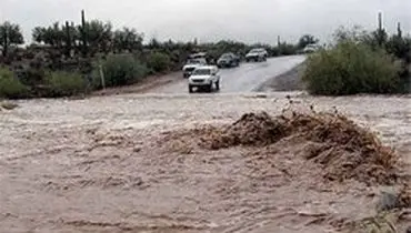 وقوع سیلاب در گزنک