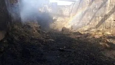 یک انبار کاه در پلدختر طعمه حریق شد