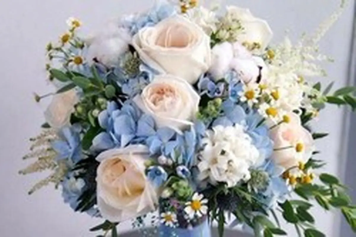 نمونه‌های دسته گل عروس با هورتانسیا