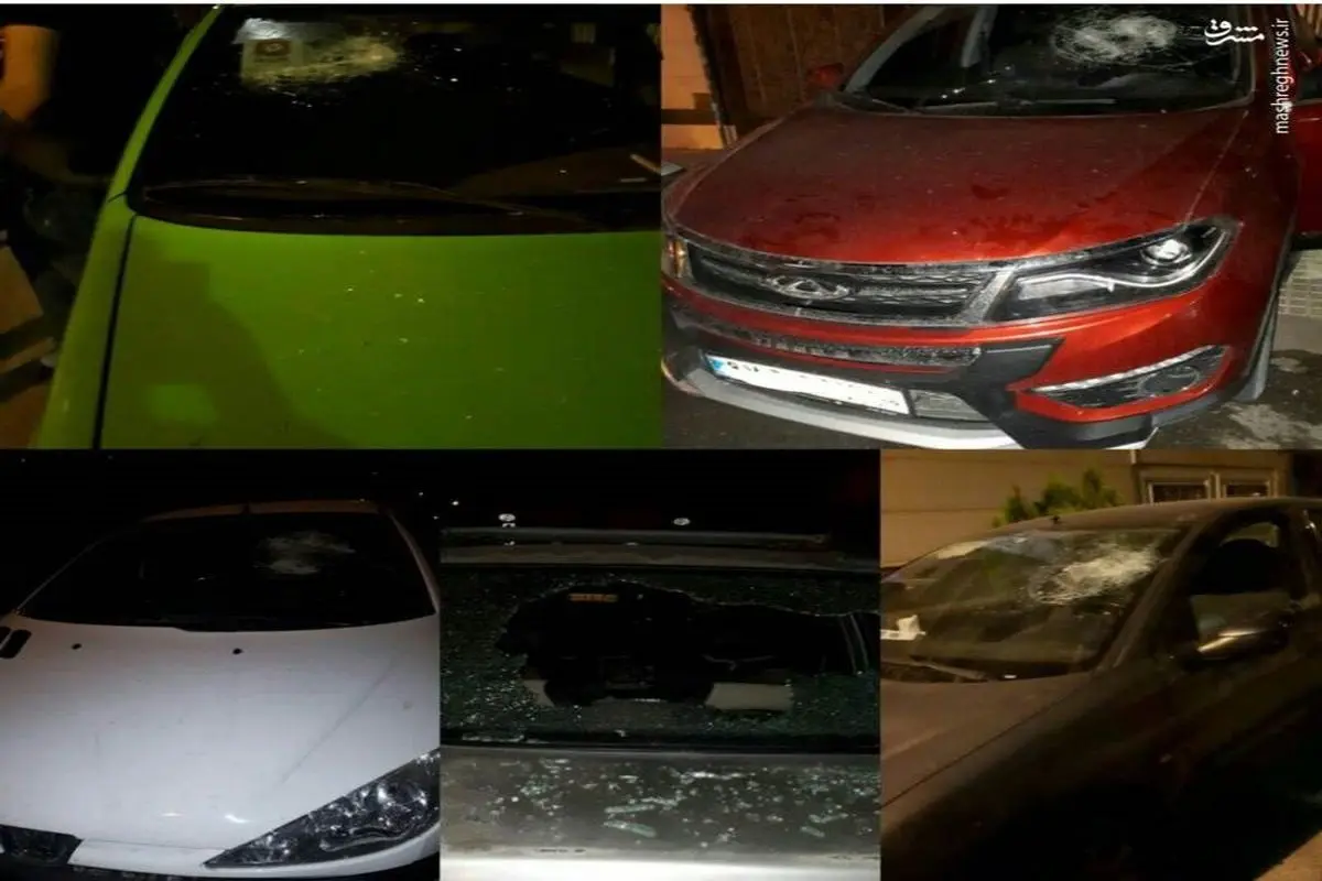 حمله اوباش ورامین به چند خودرو ! +عکس