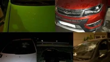 حمله اوباش ورامین به چند خودرو ! +عکس